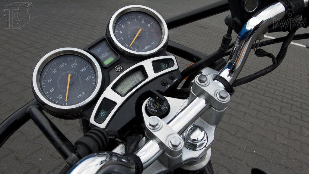 Are you allowed to move away from the parked motorcycle, if the engine is running?